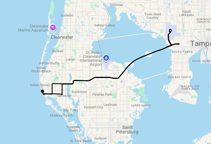 Karte 10 Tage Ferienwohnung Florida St. Pete-Clearwater