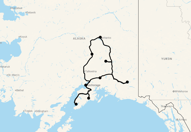 Karte 15 Tage Traumland Alaska