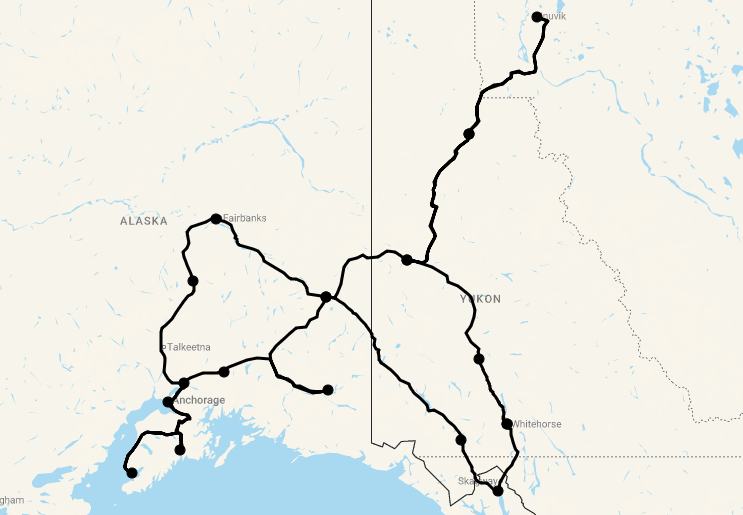 Karte 29 Tage Alaska, Yukon & Northwest Territories