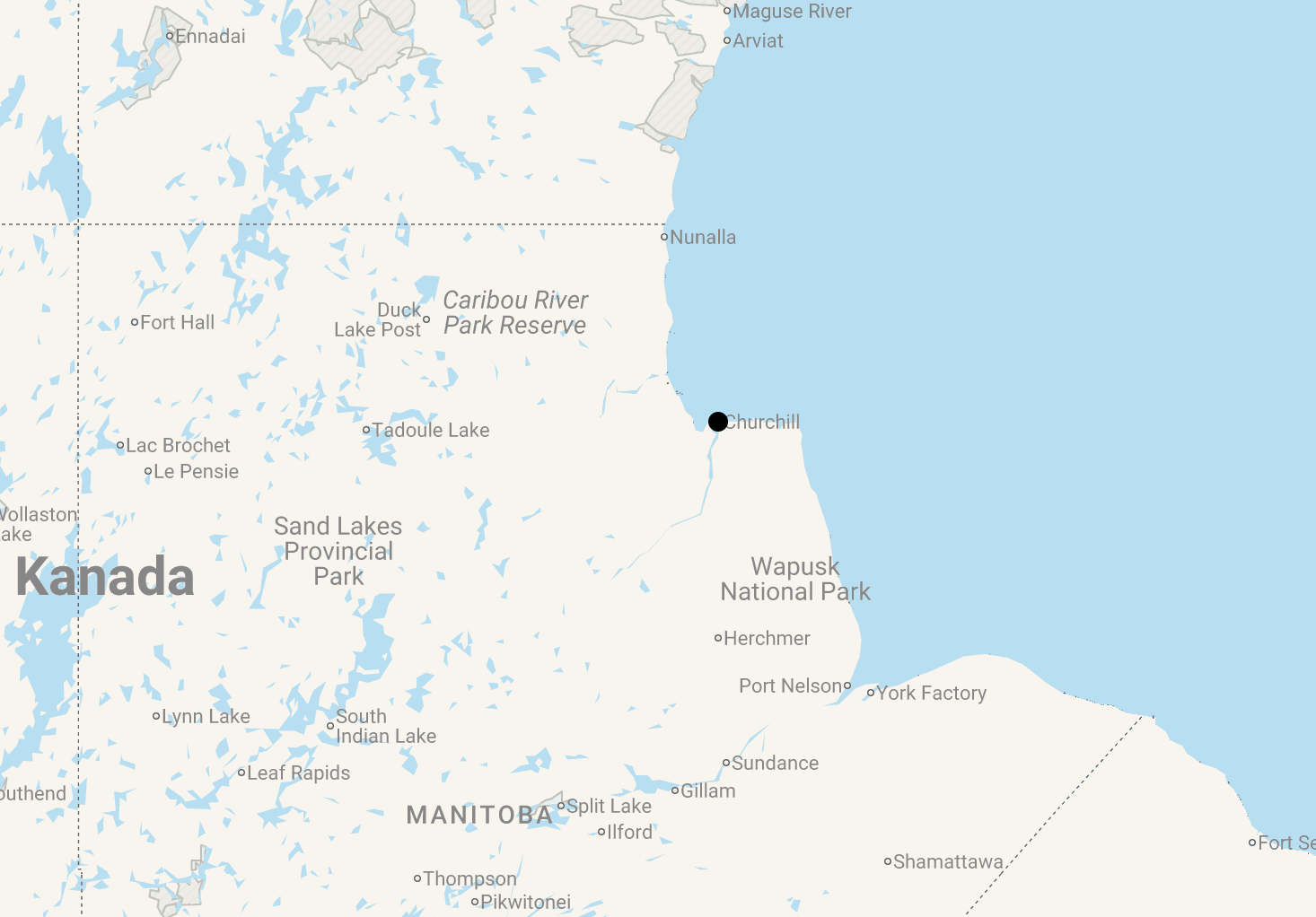Karte 6 Tage Eisbären im Herbst in der Hudson Bay