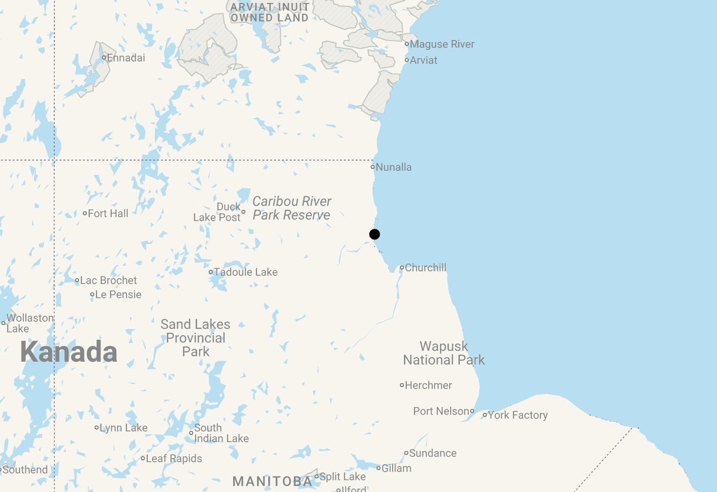 Karte 8 Tage Birds, Bears & Belugas in der Hudson Bay