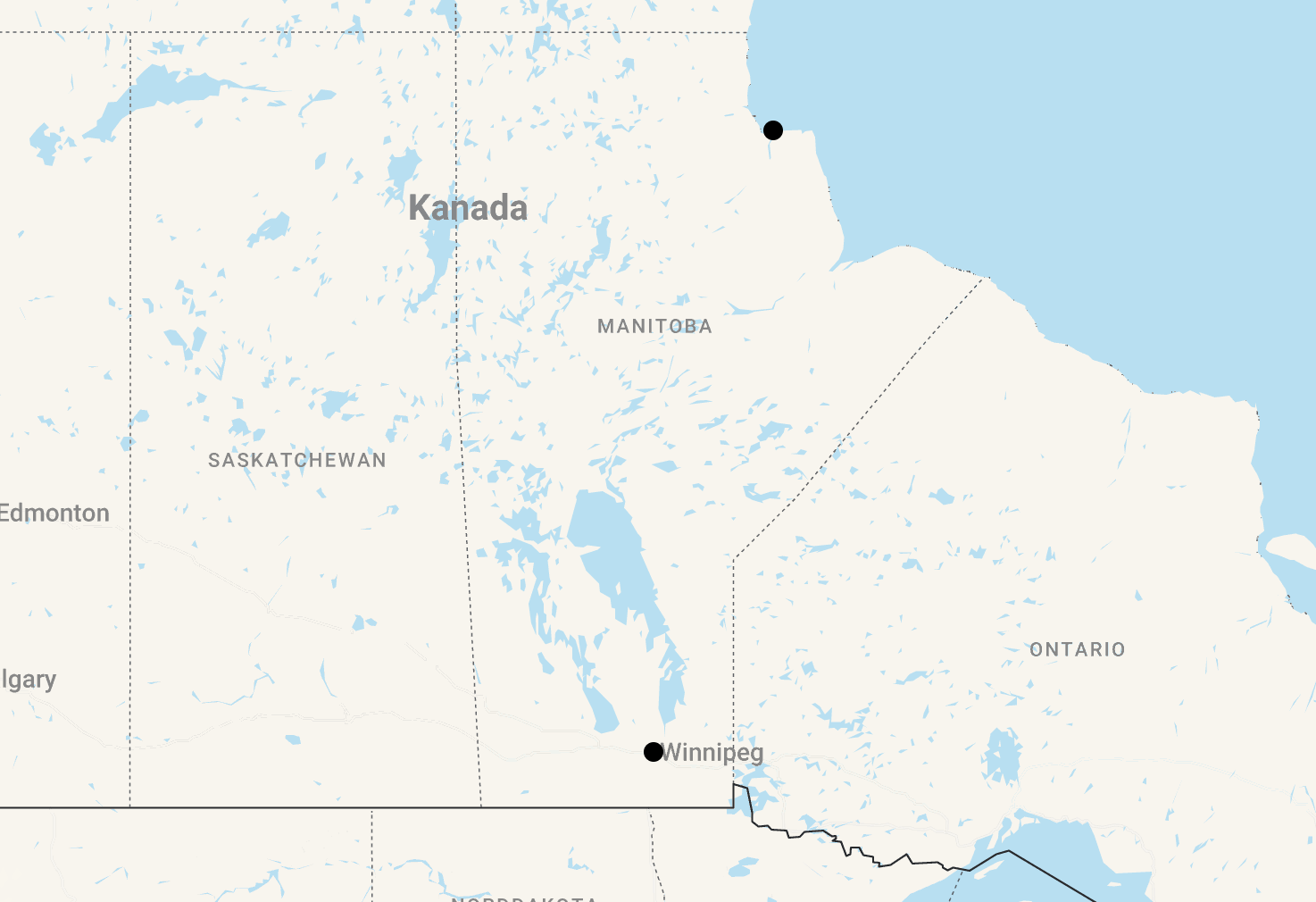 Karte 7 Tage Hudson Bay Odyssey Nanuk Lodge - Eisbären und Nordlichter