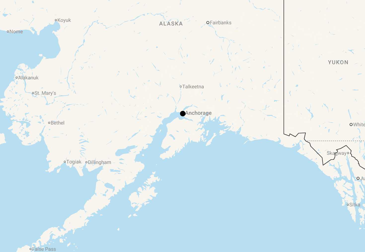 Karte 23 Tage Alaska & Yukon mit dem Camper
