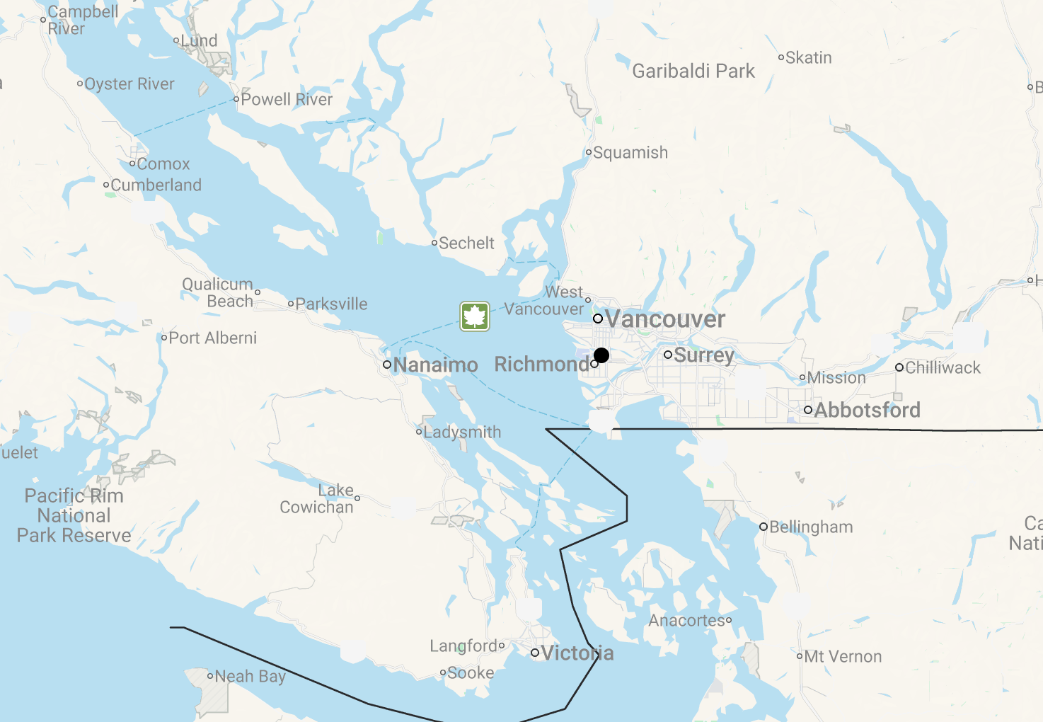 Karte 17 Tage Westkanada mit dem Wohnmobil