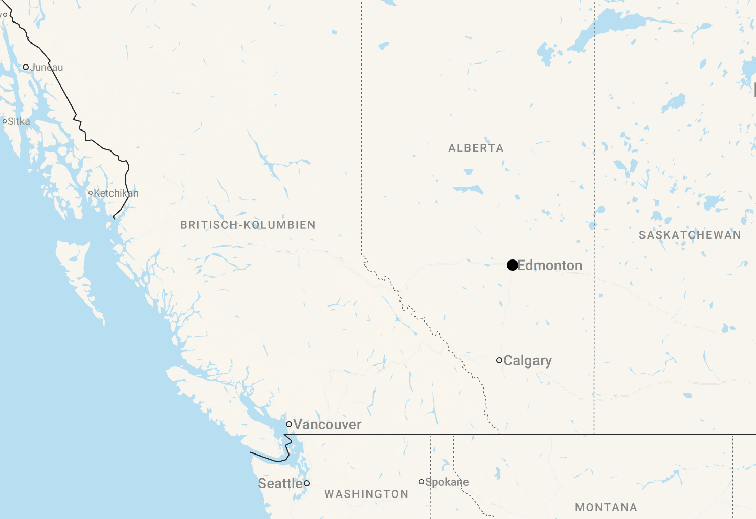 Karte 18 Tage Wohnmobilreise: Der Westen Kanadas ab Edmonton mit Flug