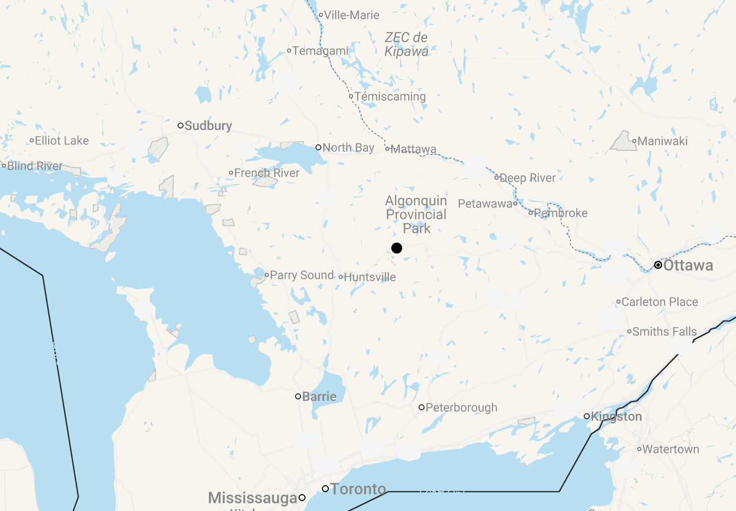 Karte 4 Tage Algonquin Park Private Island Retreat