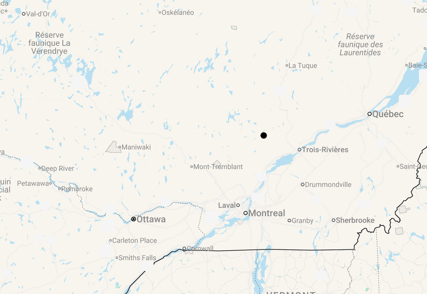 Karte Hotel Sacacomie in Québec