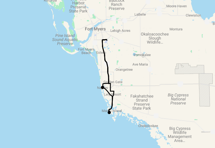 Karte 9 Tage Floridas Paradise Coast - Naples, Marco Island & die Everglades