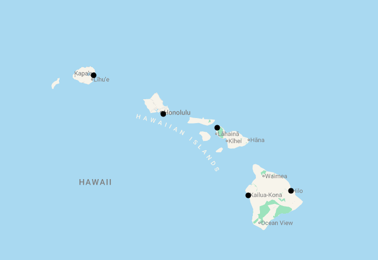 Karte 24 Tage Hawaii Island Hopping