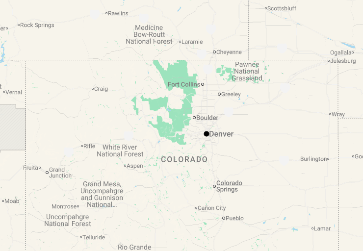 Karte 6 Tage City Trip Denver