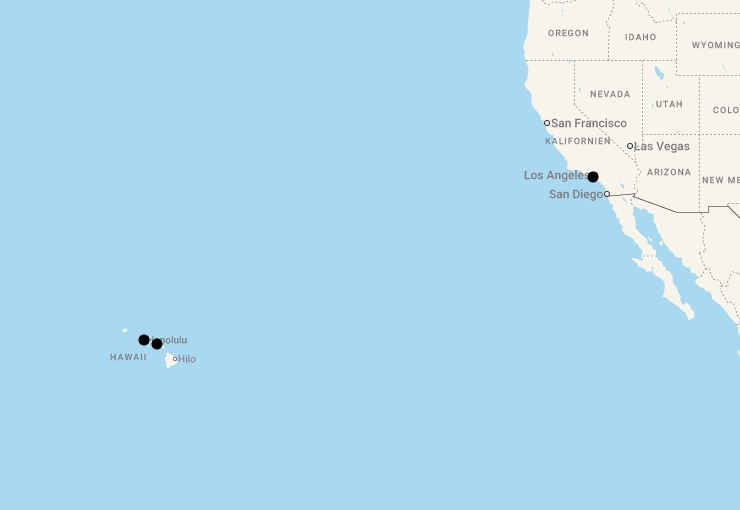 Karte 14 Tage Hawaii: Oahu & Maui