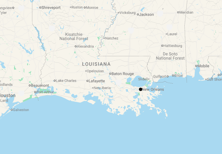 Karte 6 Tage City Trip nach New Orleans