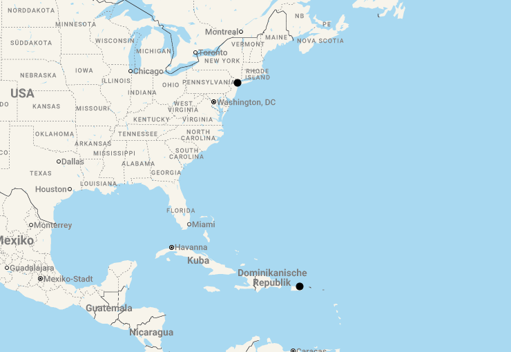 Karte 11 Tage New York und Entspannung auf Puerto Rico