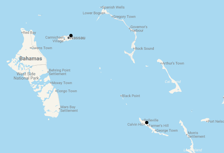 Karte 11 Tage Bahamas mit schwimmenden Schweinen