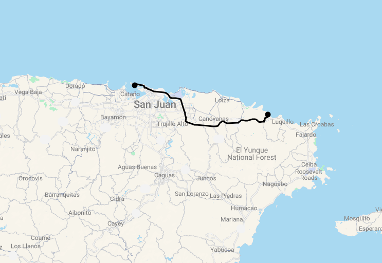 Karte 10 Tage Puerto Rico entdecken
