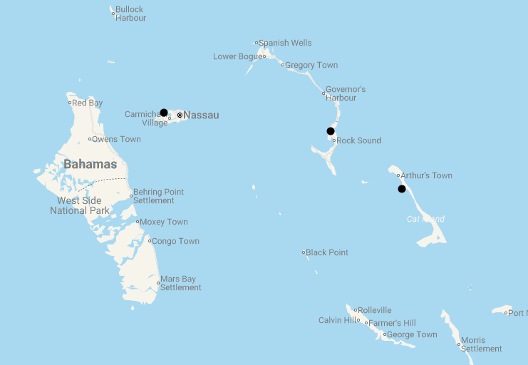 Karte 11 Tage Best of Bahamas
