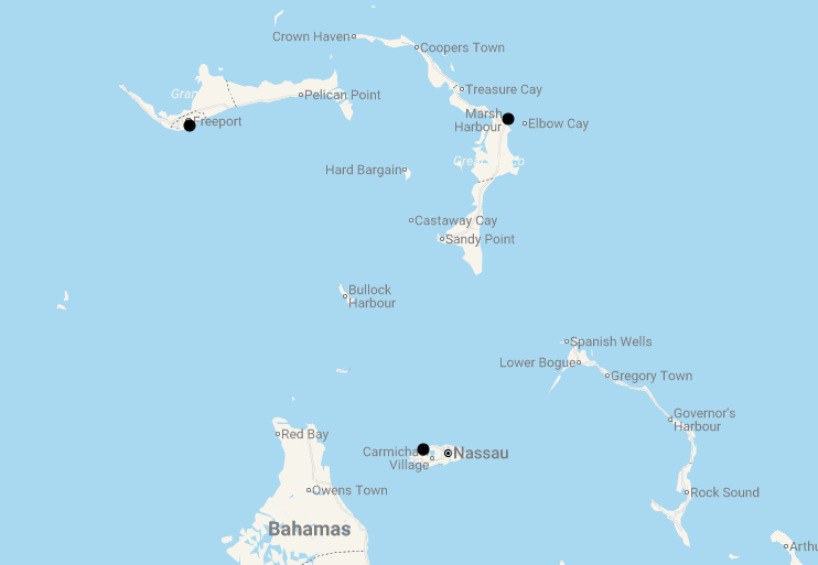 Karte 14 Tage Bahamas zum Kennenlernen