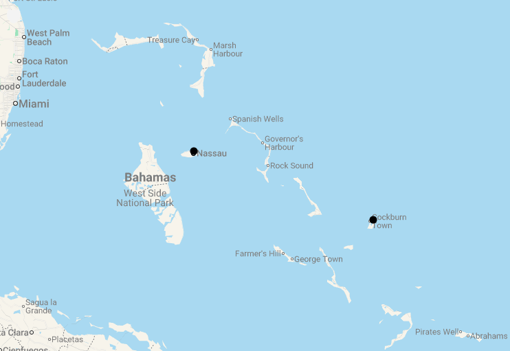 Karte 10 Tage Sehnsuchtsort Bahamas