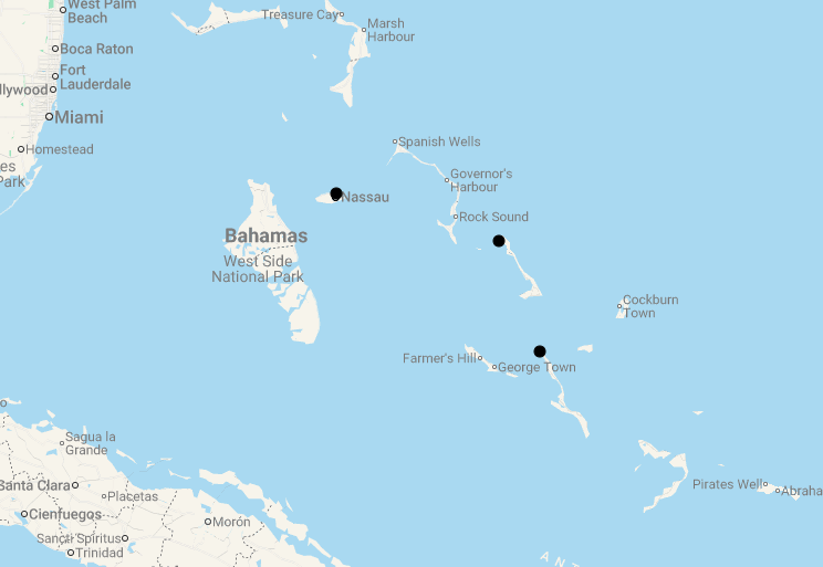 Karte 14 Tage Traumreise Bahamas
