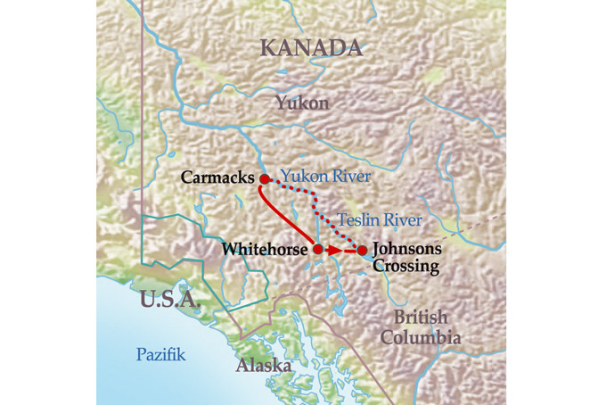 KartenKanada Kanu auf dem Teslin River