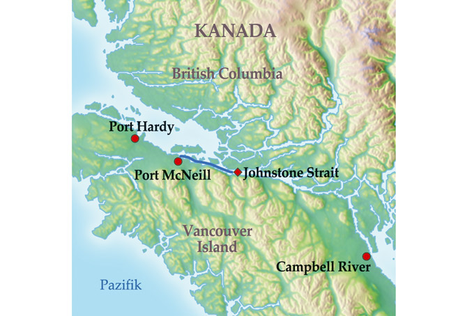 KartenKanadaMit dem Kajak Orcas Erleben