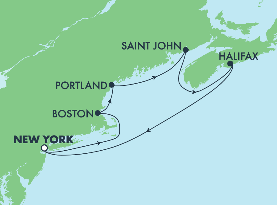 KreuzfahrtenNCLRoute 7 CNE NYC