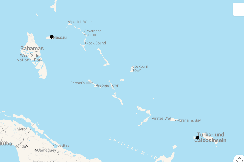 Karte 11 Tage Inselhopping in der Karibik: Bahamas und Turks & Caicos