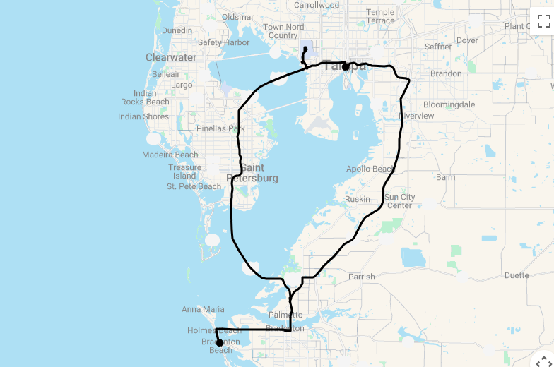 Karte 12 Tage Stadtflair & Strandzauber - Tampa und Bradenton Beach mit Flug