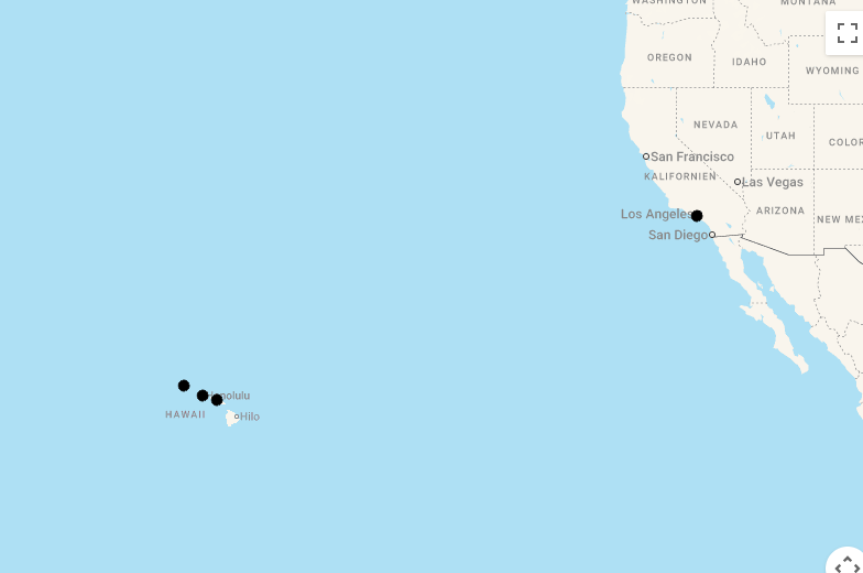 Karte 14 Tage Best of Hawaii mit Flug