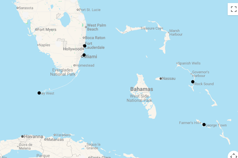 Karte 15 Tage Florida & Bahamas Highlights