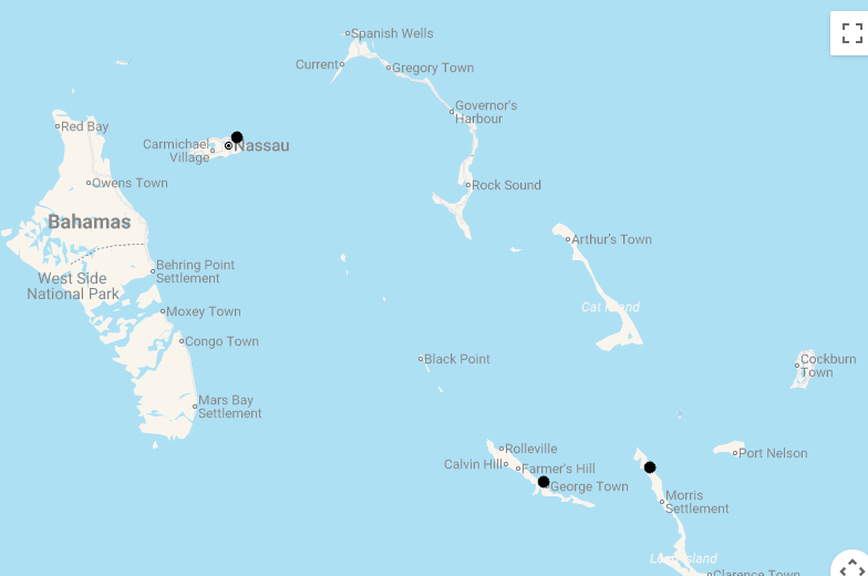 Karte 12 Tage Bahamas: Out Islands entdecken