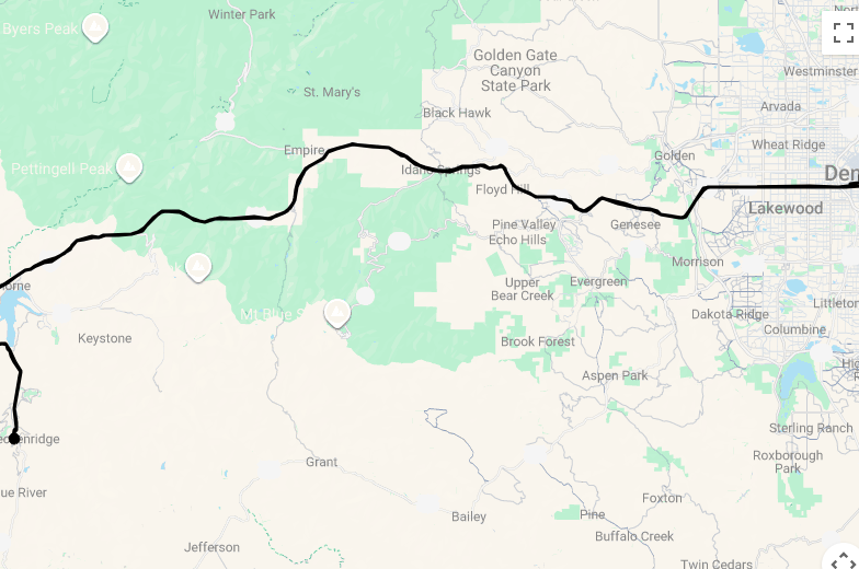 Karte 10 Tage Skireise Breckenridge mit Flug, Transfers, Hotel und Skipass