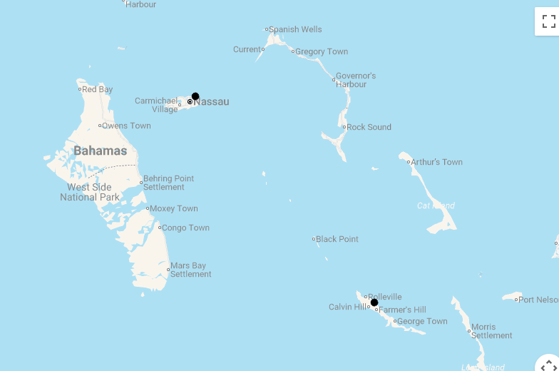 Karte 11 Tage Bahamas mit schwimmenden Schweinen