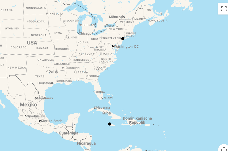 Karte 16 Tage New York & Jamaika