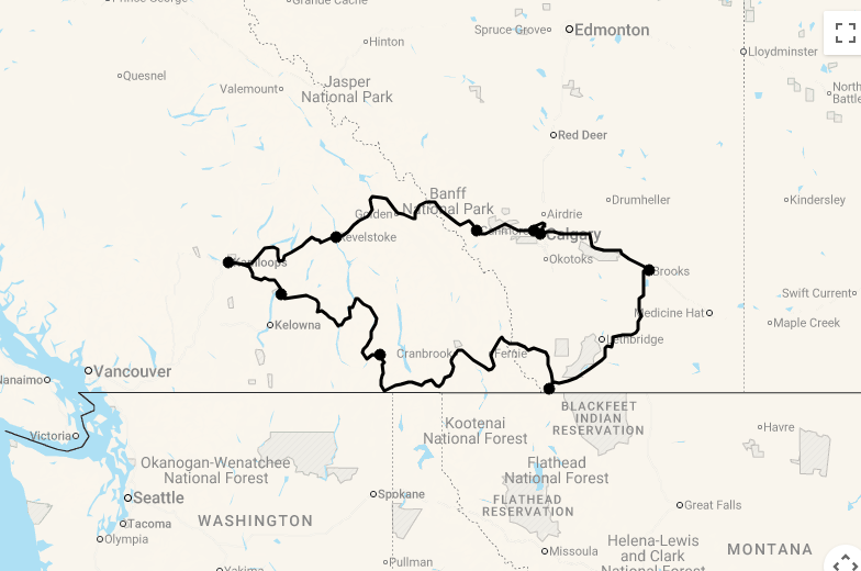 Karte 14 Tage Westkanada für Kenner