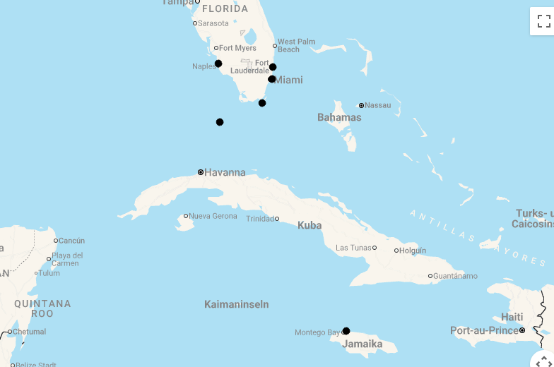 Karte 17 Tage Südliches Florida & Jamaika mit Flug