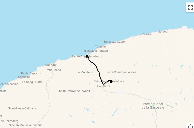 Karte Chic-Chocs Mountain Lodge in Québec