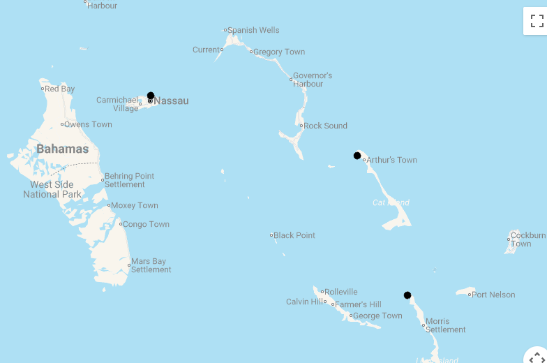Karte 14 Tage Traumreise Bahamas