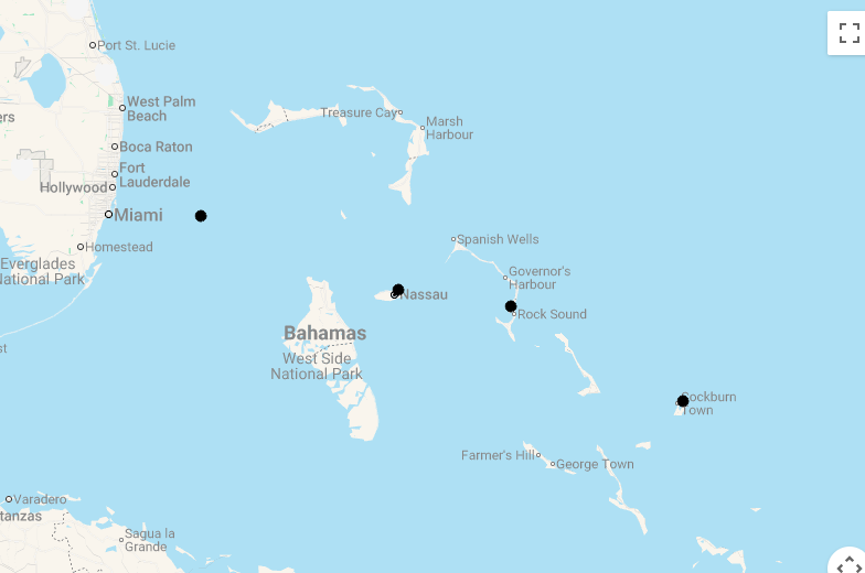 Karte 17 Tage Bahamas Unlimited - Inselhüpfen für Kenner