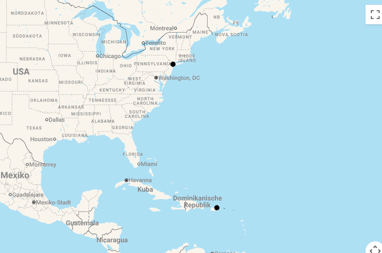 Karte 11 Tage New York und Entspannung auf Puerto Rico